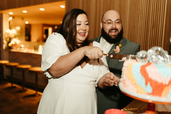 Bold Disco Ball Filled Onyx Coffee Lab HQ Wedding