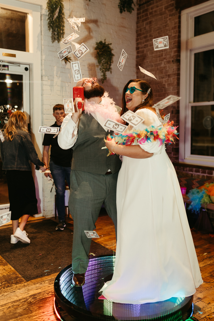 Bold Disco Ball Filled Onyx Coffee Lab HQ Wedding