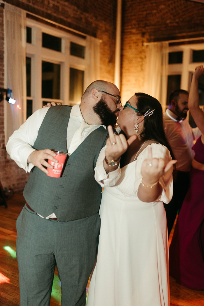 Bold Disco Ball Filled Onyx Coffee Lab HQ Wedding