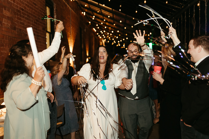 Bold Disco Ball Filled Onyx Coffee Lab HQ Wedding