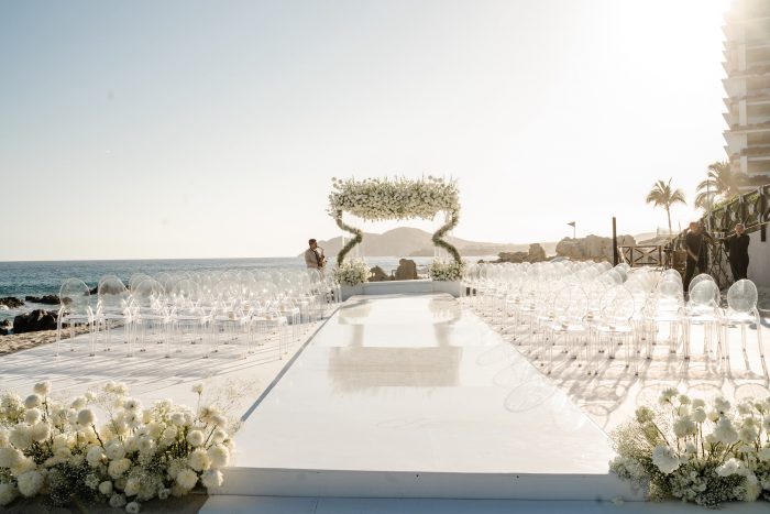 Wedding ceremony on a beach of Cabo, Mexico