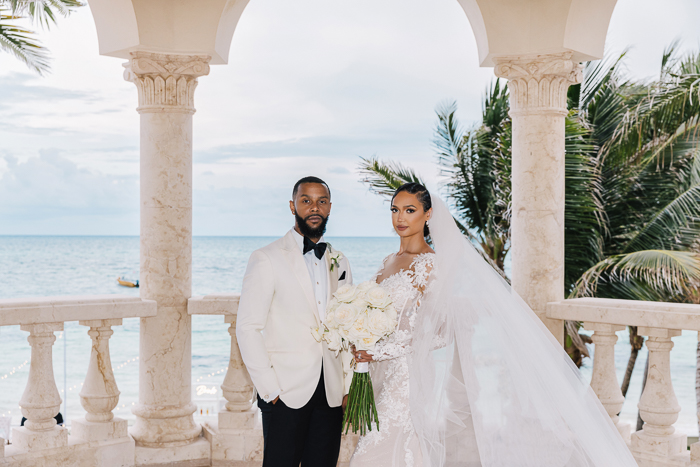 Chic White & Gold Villa La Joya Wedding