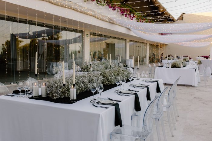 mexico wedding reception on the Ocean Terrace