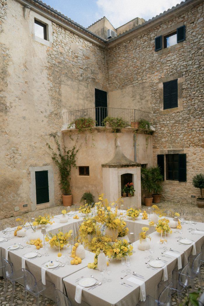 all yellow wedding summer wedding idea