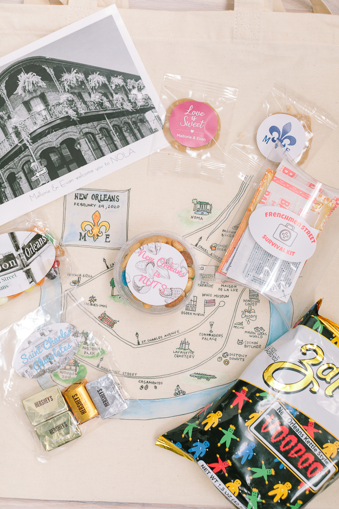 New Orleans wedding welcome bag