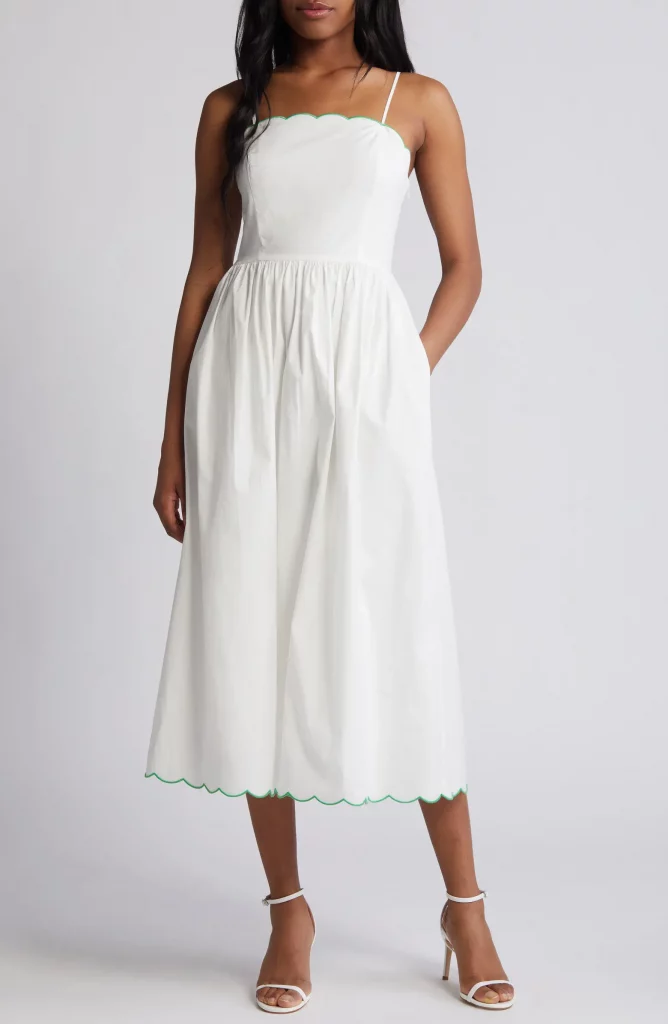 romantic engagement party midi dress