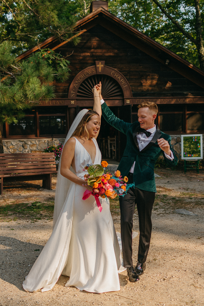 summer wedding couple portrait