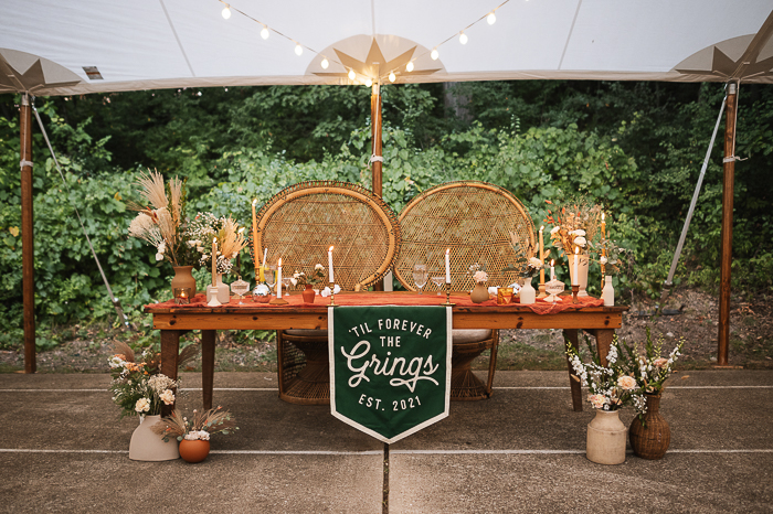 camp themed sweetheart table