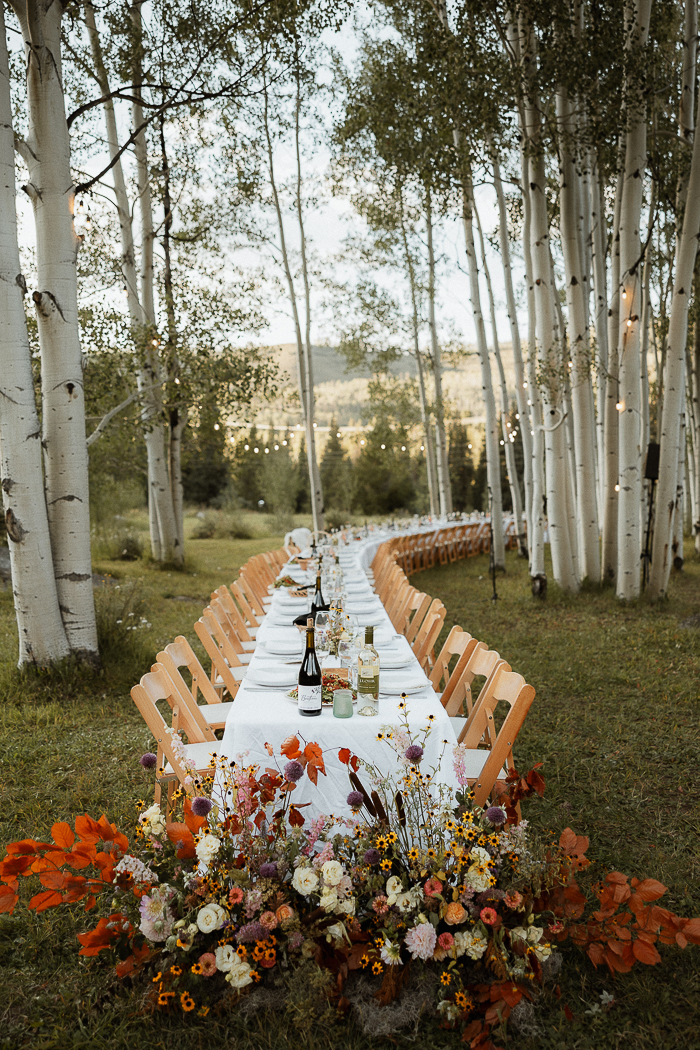 summer camp themed wedding tablescape