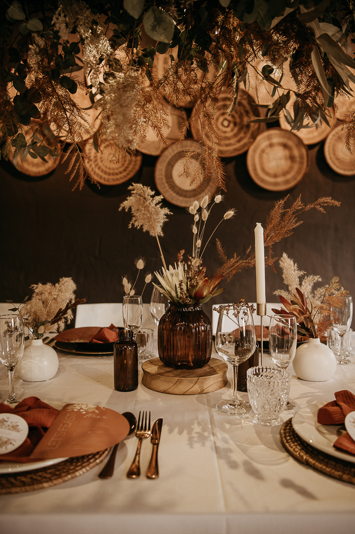 earthy fall wedding centerpiece