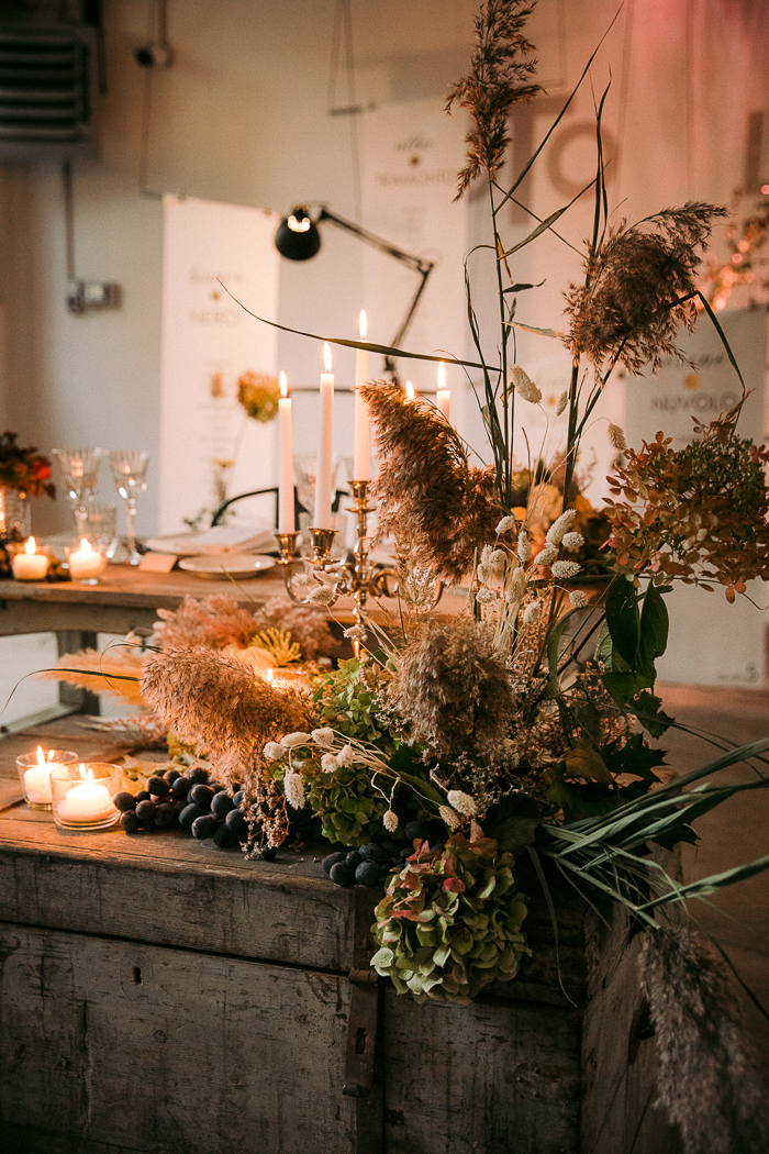 dried fall wedding centerpieces