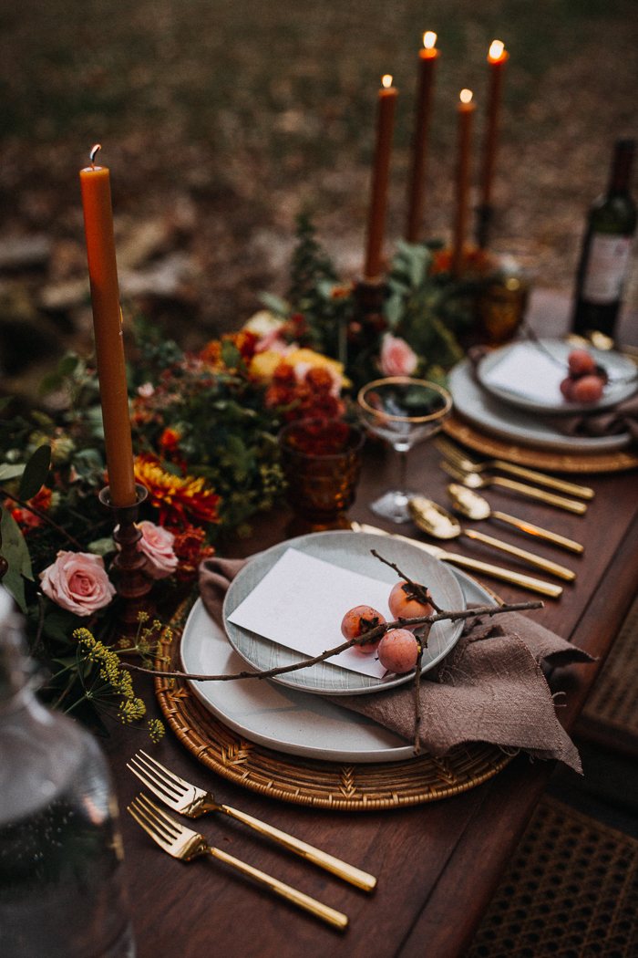 fall centerpiece with fruit