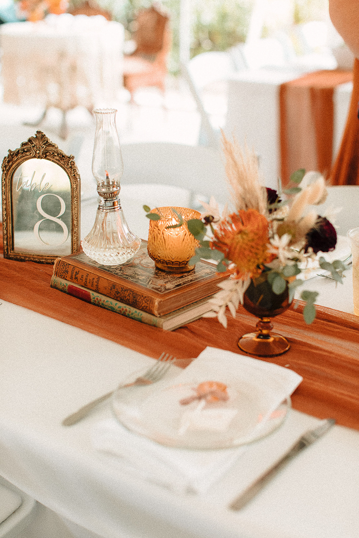 vintage fall wedding centerpiece