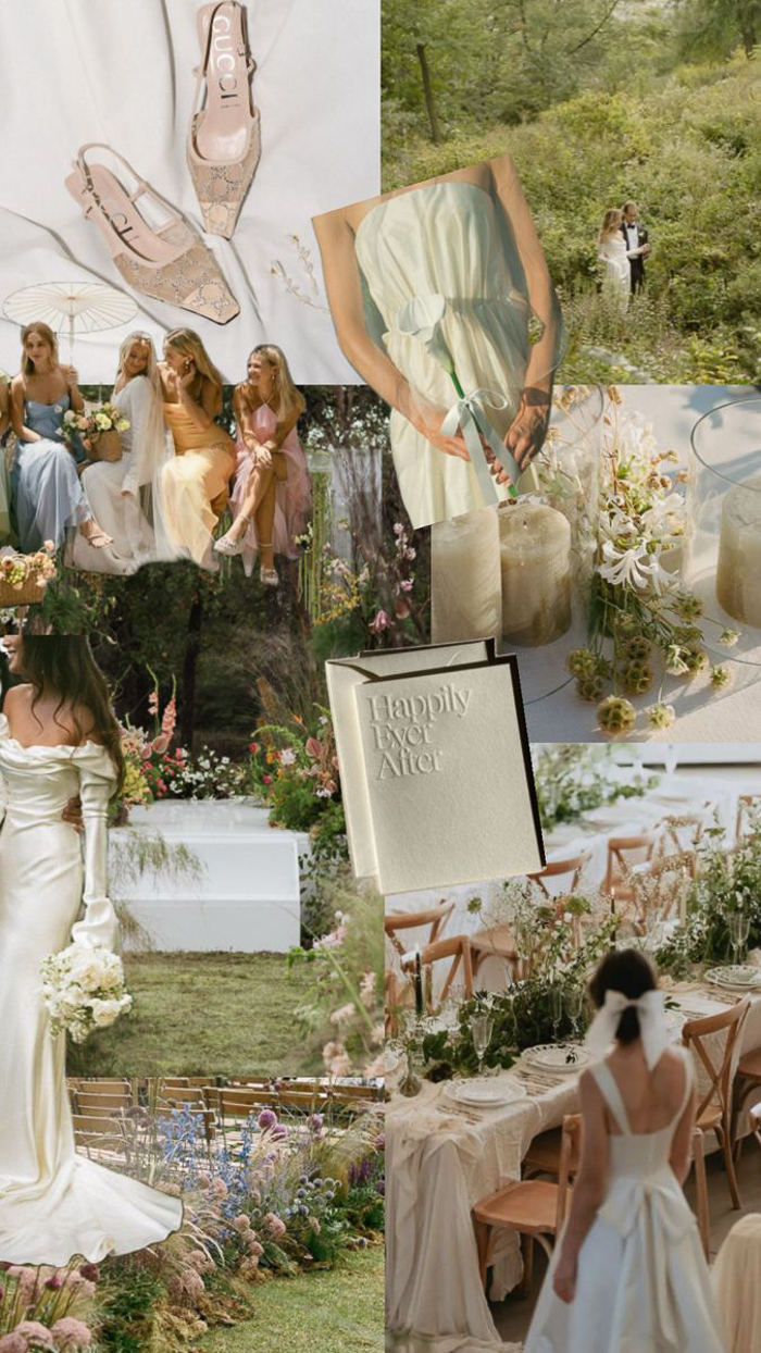 Refined Naturale wedding theme collage