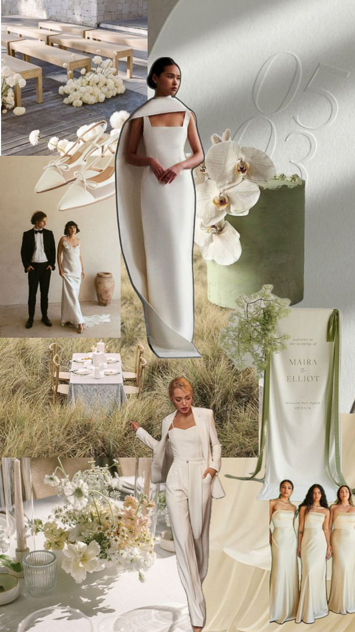 Modern Minimalist wedding theme collage