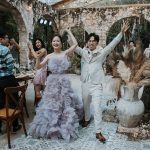 A Jungle Celebration with Romantic Florals, Cultural Details, and a Showstopping Lavender Wedding Dress