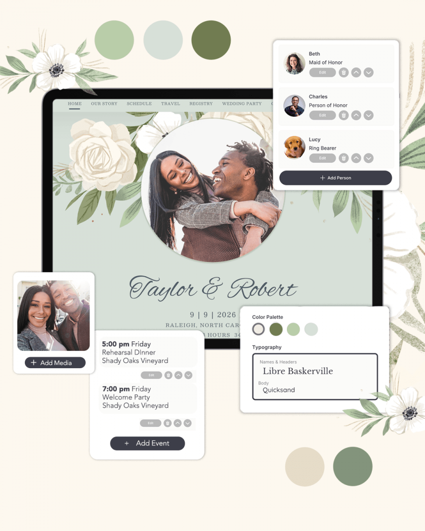 suite of digital wedding guest communication 