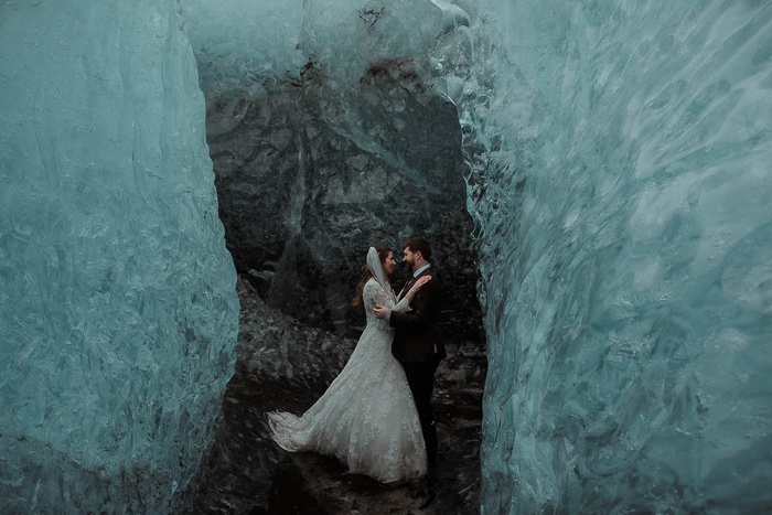 This Daring Couple Climbed an Ice Wall after Exchanging Vows in an Ice Cave