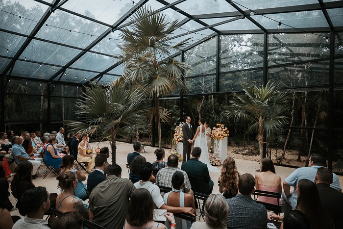 This Mexico Jungle Wedding Went from a Rainy Greenhouse Ceremony to a Candlelit Dinner