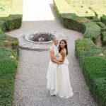 Both Brides Wore Danielle Frankel in this Elegant Villa Corsini Wedding