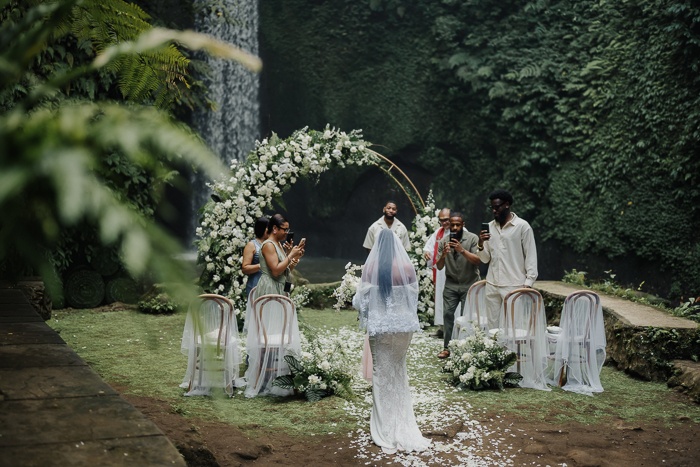 This Tibumana Waterfall Elopement in Ubud, Bali Was an Intimate Family Affair