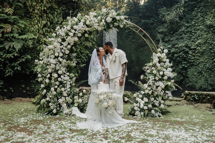 This Tibumana Waterfall Elopement in Ubud, Bali Was an Intimate Family Affair