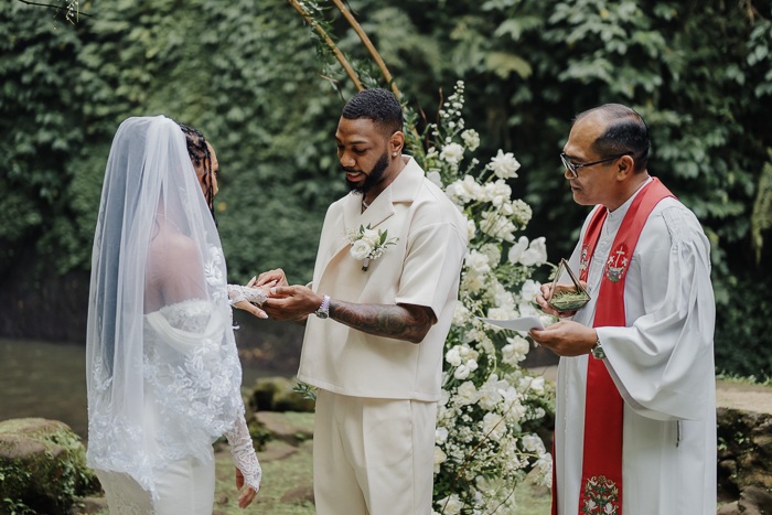 This Tibumana Waterfall Elopement in Ubud, Bali Was an Intimate Family Affair