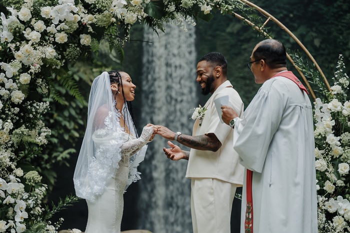 This Tibumana Waterfall Elopement in Ubud, Bali Was an Intimate Family Affair
