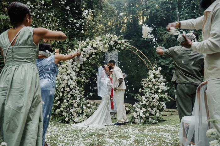 This Tibumana Waterfall Elopement in Ubud, Bali Was an Intimate Family Affair
